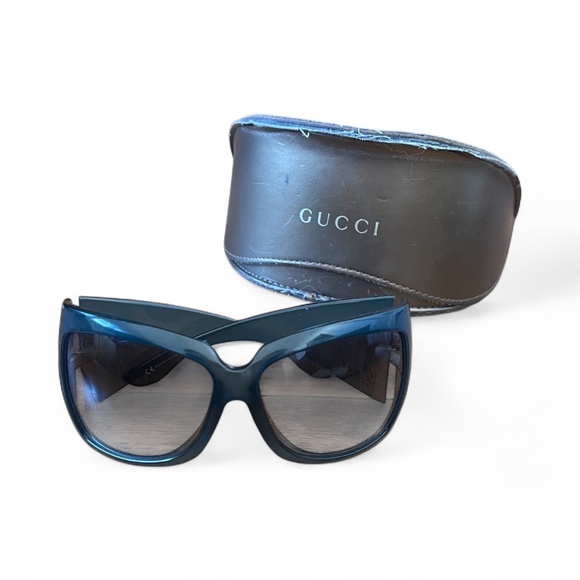 Y2K ICONIC GUCCI Vintage Sunglasses Teal  Oversize Wrap GG2961/S - Picture 1 of 11